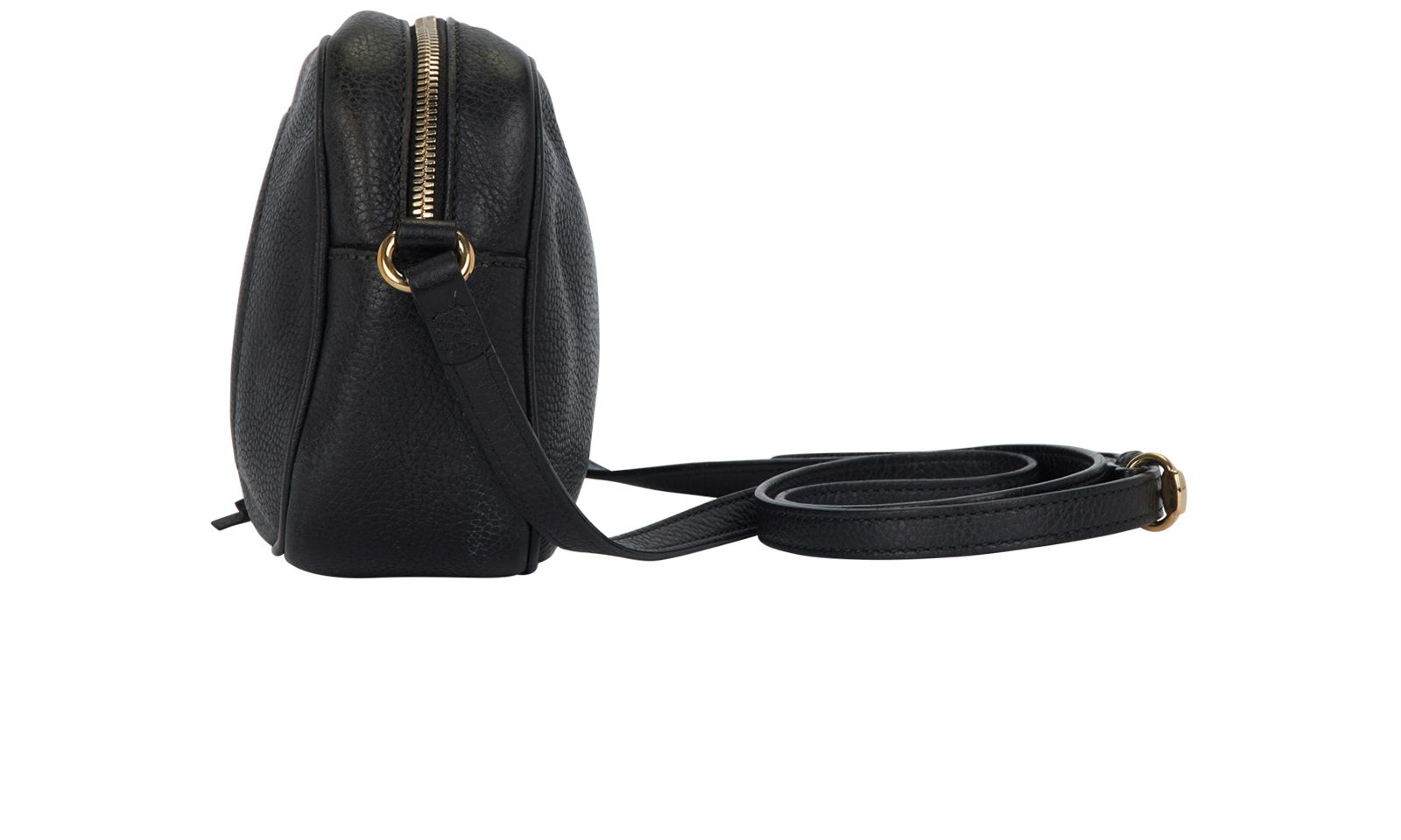 GG Soho Small Disco Crossbody, &pound;750, Handbags, Black, Leather, Bottom view